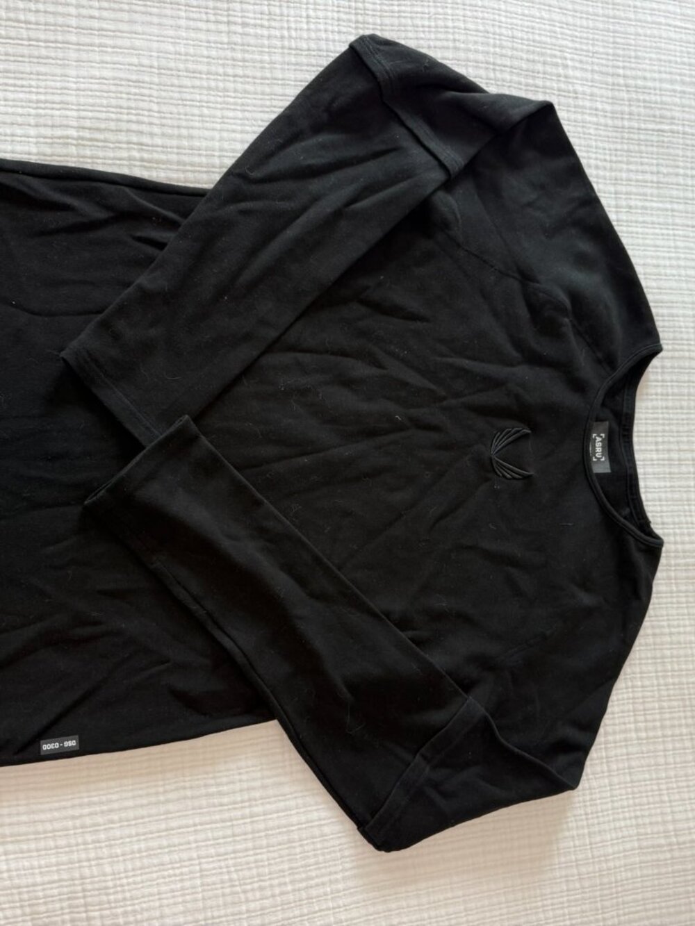 ASRV CottonPlus Layered Long Sleeve Tee Black Men's Size M DSG-0300